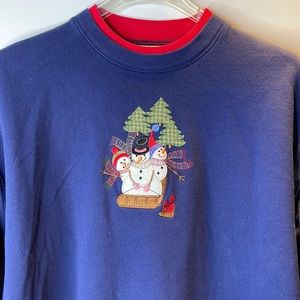 MC Sportswear Sledding Snowman Sweatshirt XL